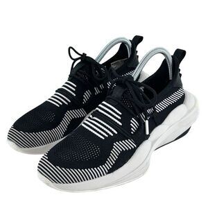 Sorel Black and White Knit Lace-Up Women's Sneakers